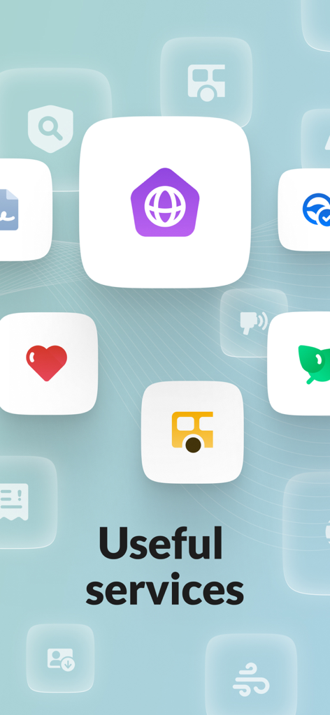 mObywatel - Useful services screen in the mObywatel app displaying various feature icons