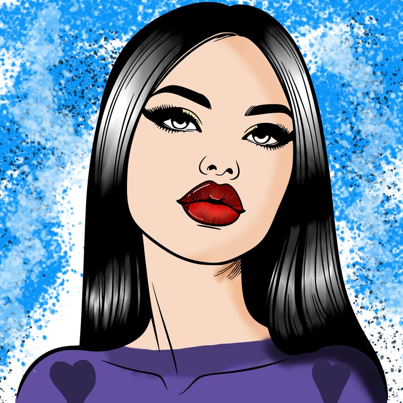 realistic woman with full lips