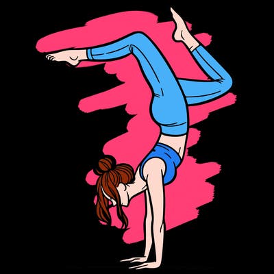 a woman doing a handstand