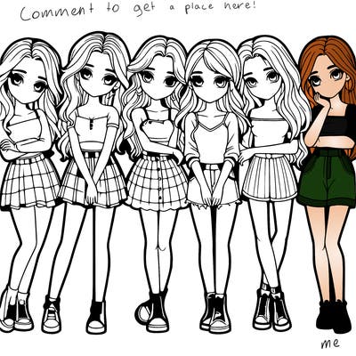 a group of girls realistic