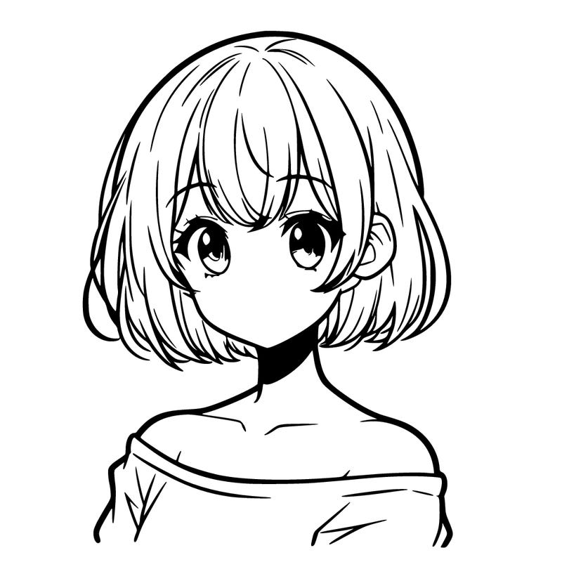 manga girl with short hair