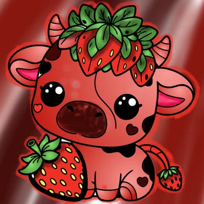 cute strawberry cow
