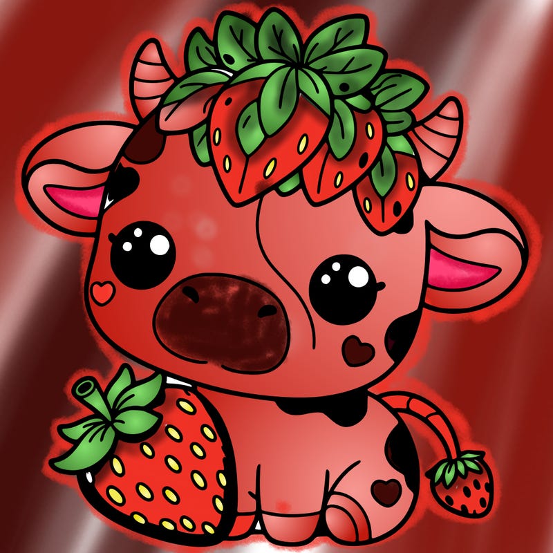 cute strawberry cow