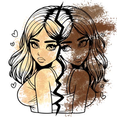 realistic girl split