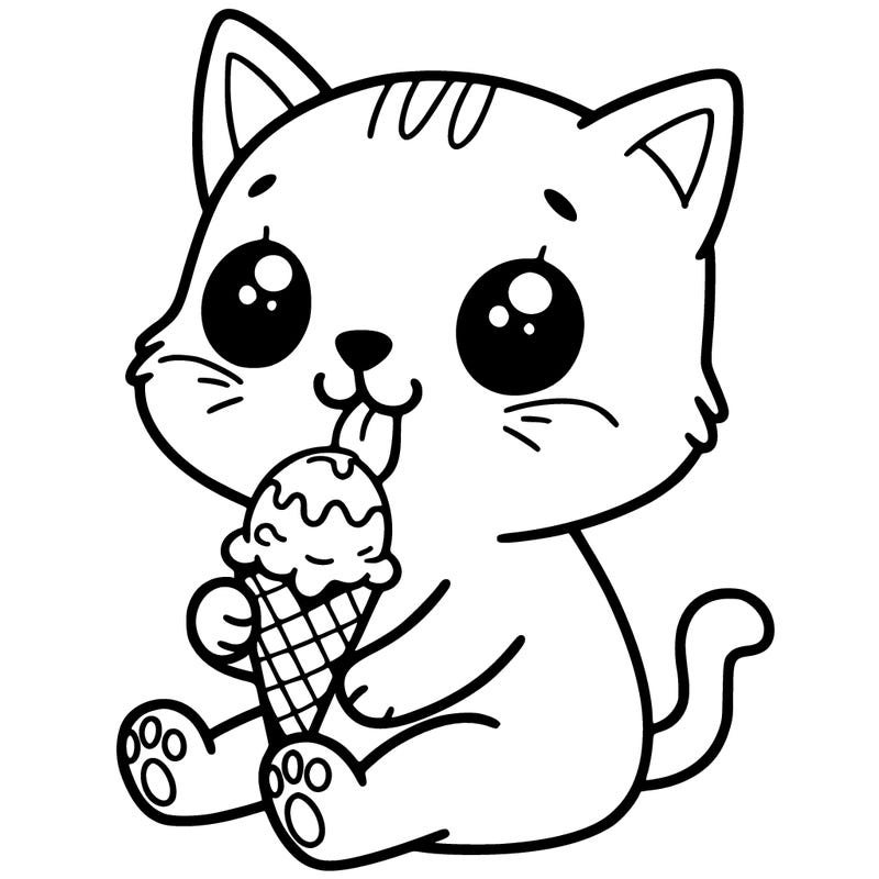 cat eating ice cream