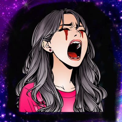 screaming realistic, girl