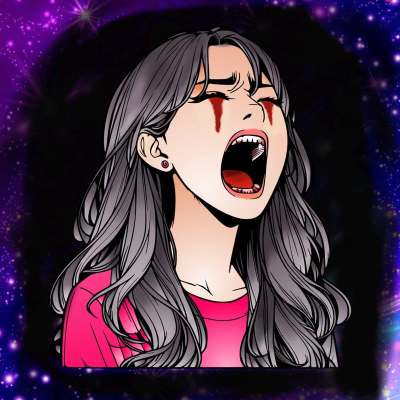 screaming realistic, girl