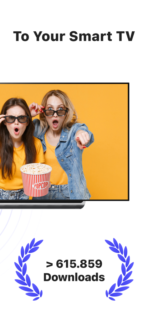 Capture d'écran de l'application MirrorMeister montrant la mise en miroir d'écran sans fil vers un téléviseur intelligent avec une étape de téléchargement franchie