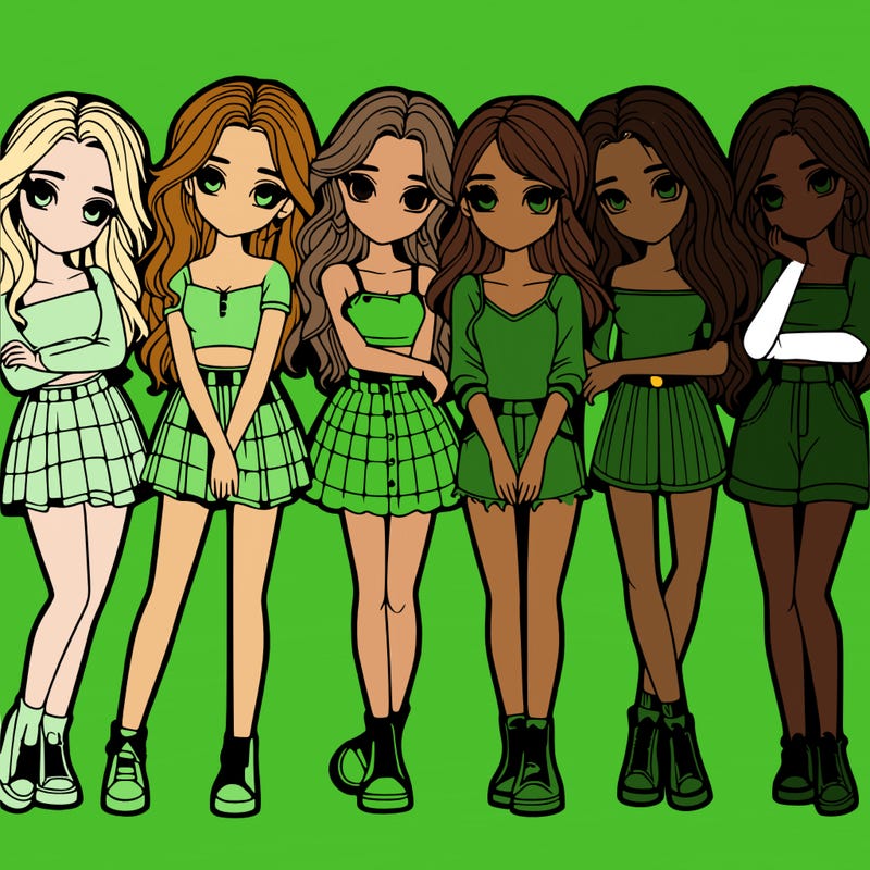 a group of girls realistic