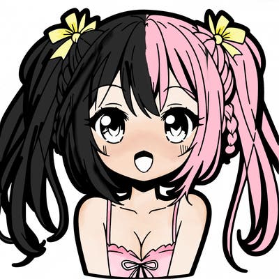anime girl with pigtails