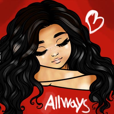 realistic girl wavy hair and sleep