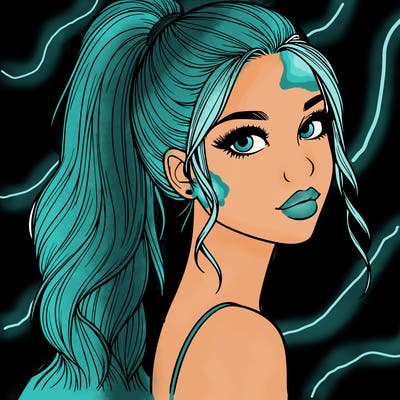 realistic pretty girl with high pony tail