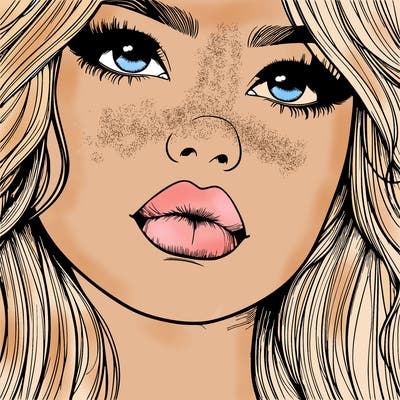 really realistic girl with lips