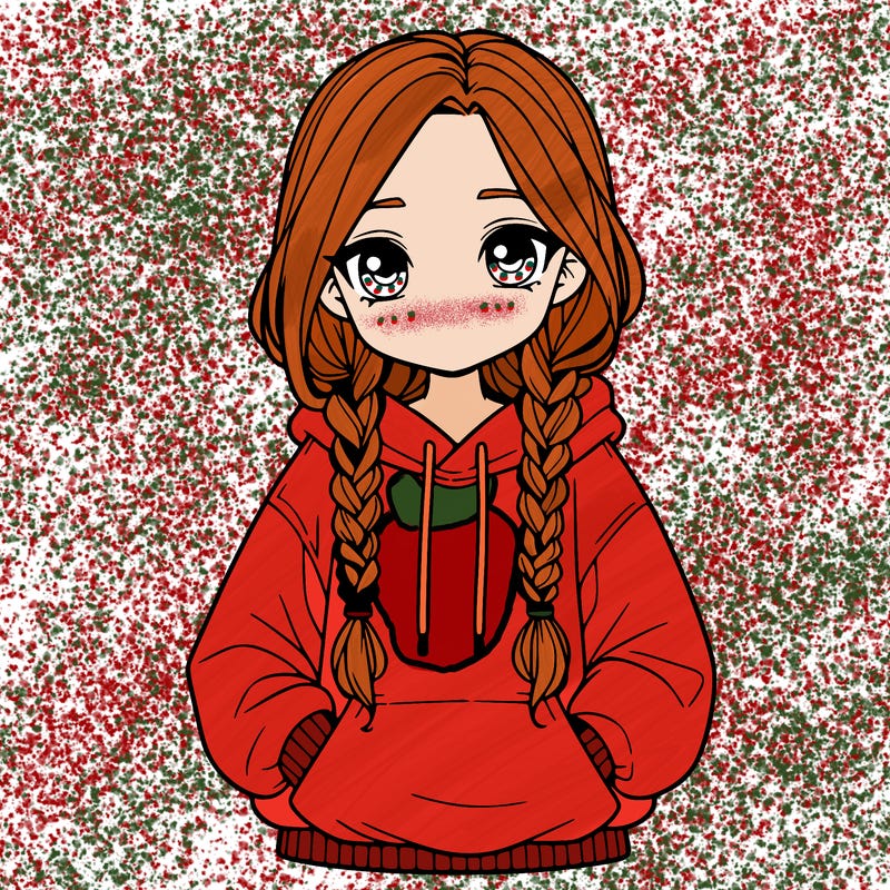 a realistic girl with a oversized hoodie and she has braids