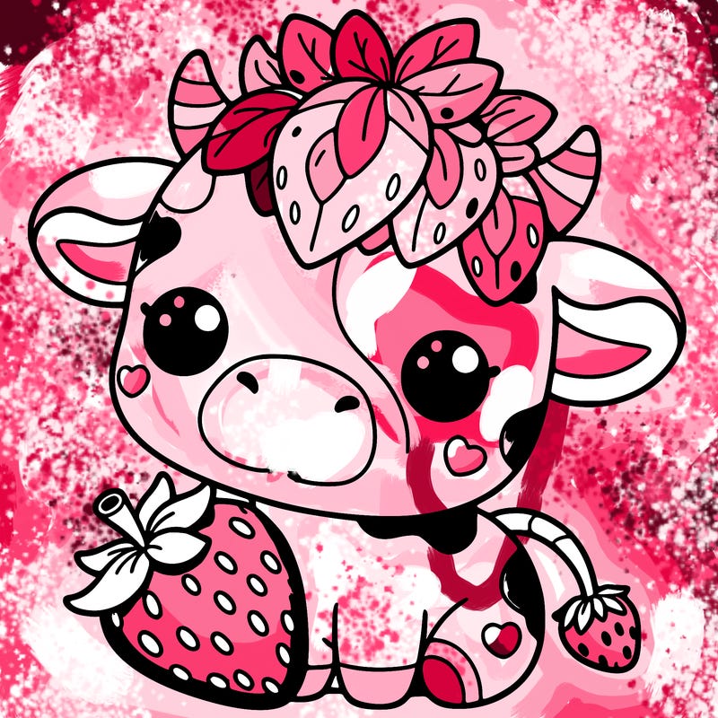 cute strawberry cow