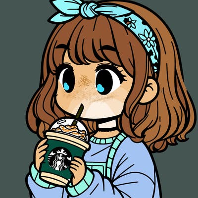 an girl drinking starbucks