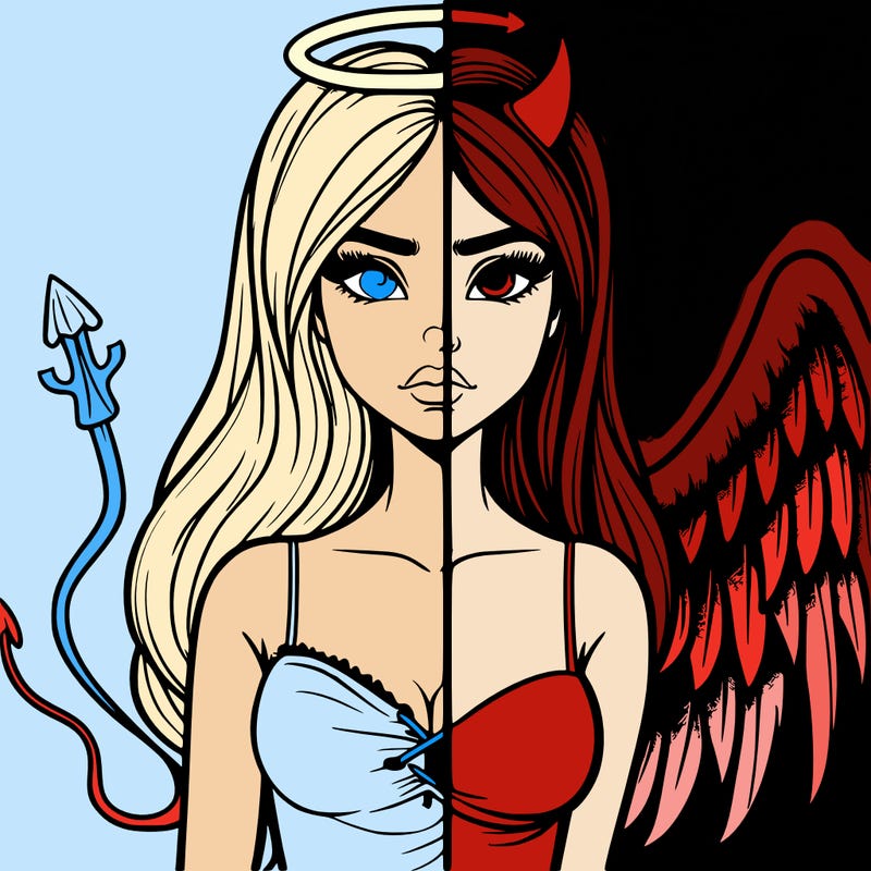 devil vs angel realistic girl