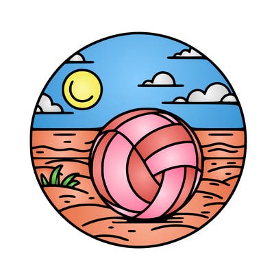 volleyball on a beach