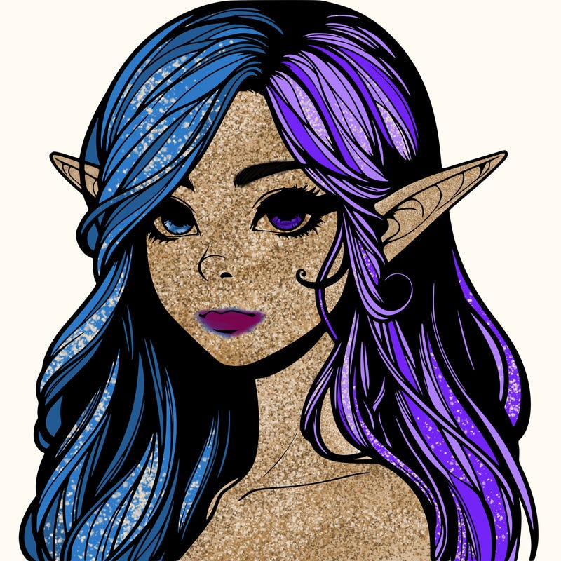 elf girl realistic dark fantasy