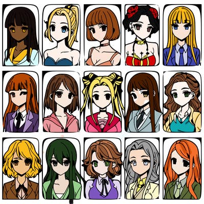 girls that look diffrent anime