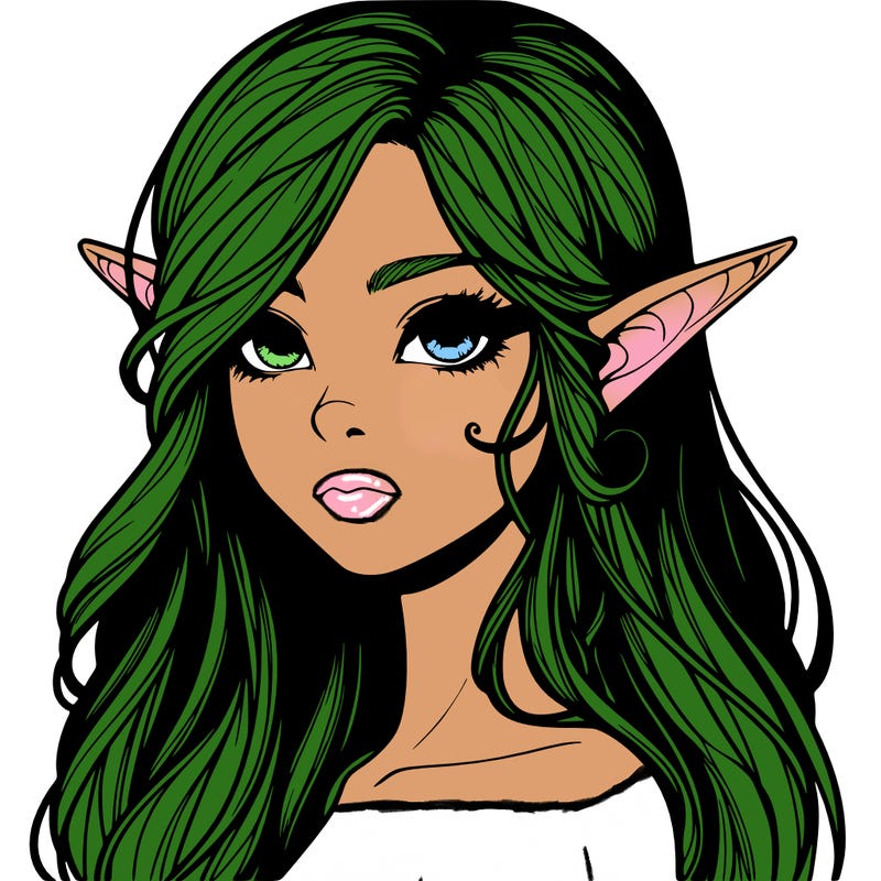 elf girl realistic dark fantasy