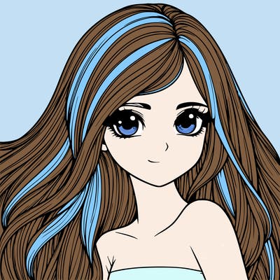 realistic girl pretty long hair