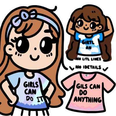 girl with girls can do anything on her shirt
