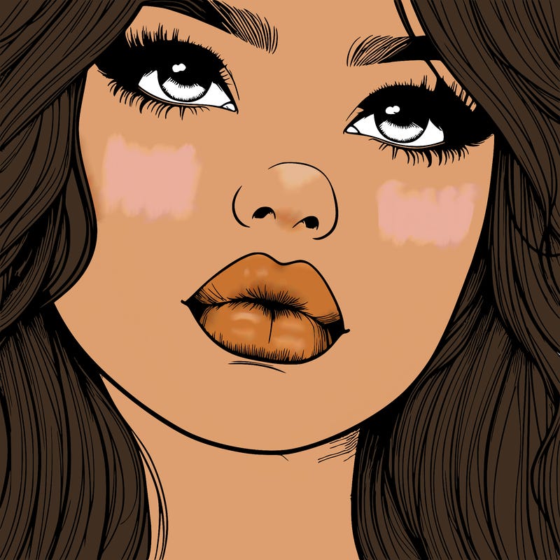 really realistic girl with lips