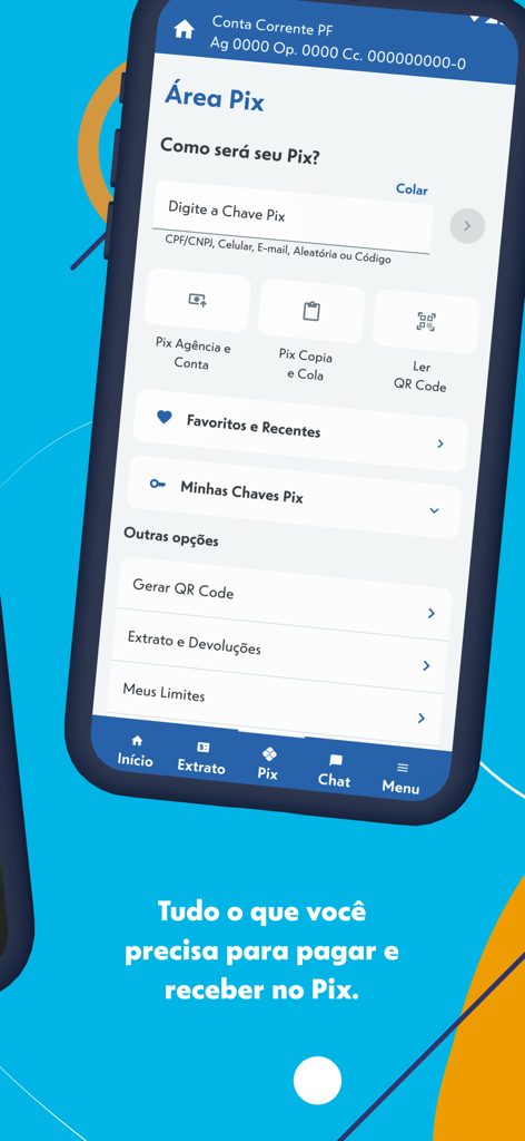 Pantalla de transacción Pix de la aplicación CAIXA para pagos instantáneos y transferencias de dinero