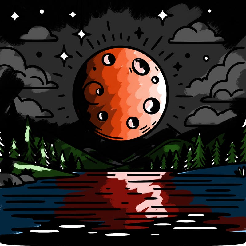 moonlight shining on a lake