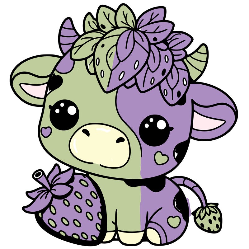 cute strawberry cow