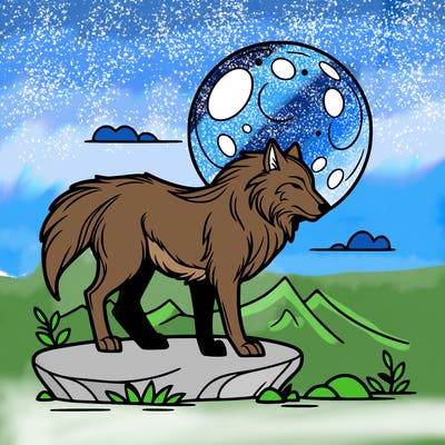 wolf moonlight