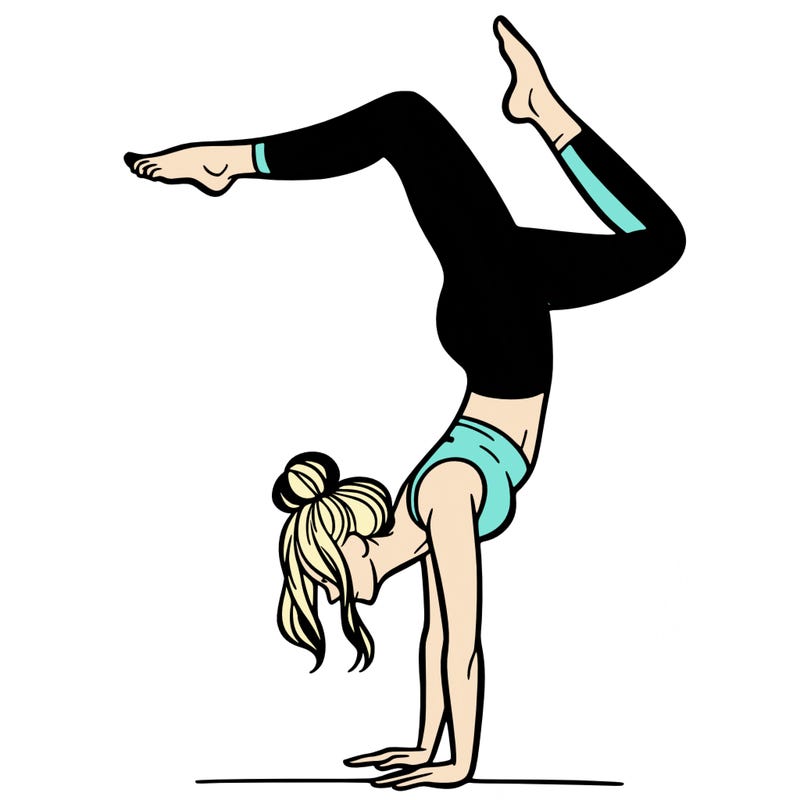 a woman doing a handstand