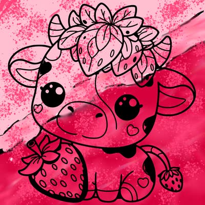 cute strawberry cow