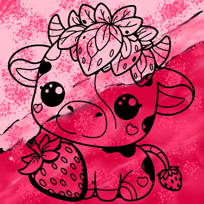cute strawberry cow