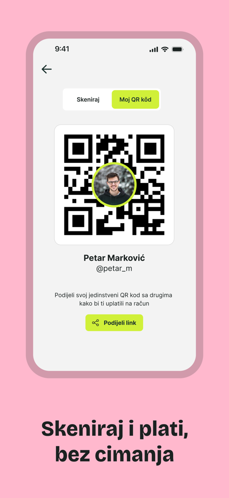 Código QR personal de la aplicación Presto para transferencias de dinero rápidas