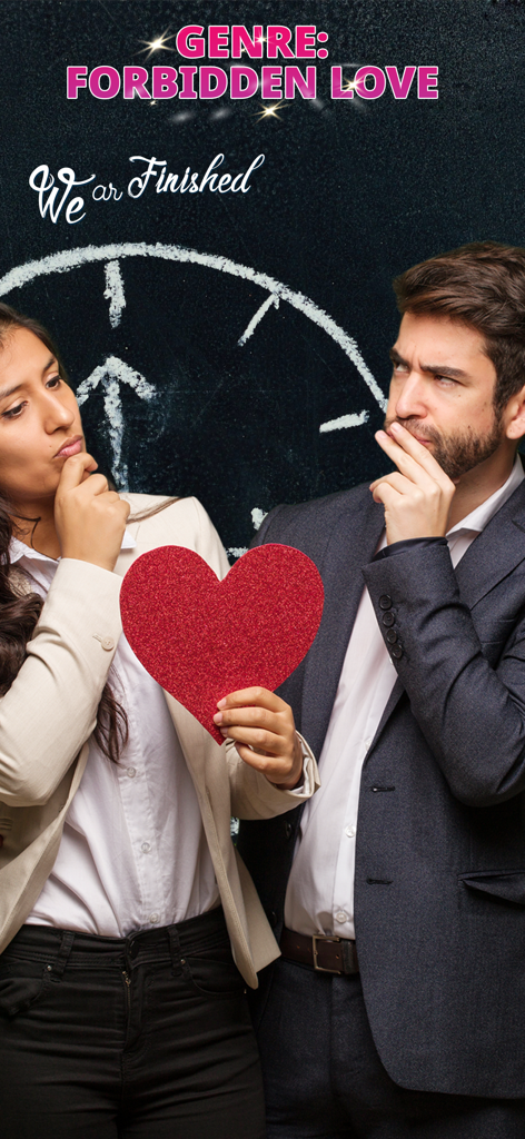 Novel Full -  Read Romance Fic - Dos colegas de oficina sosteniendo un corazón rojo que representa el género de romance prohibido