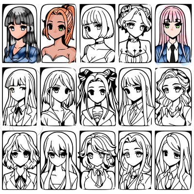 girls that look diffrent anime