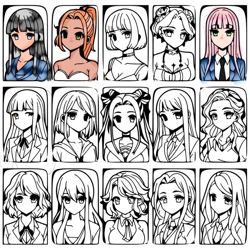 girls that look diffrent anime