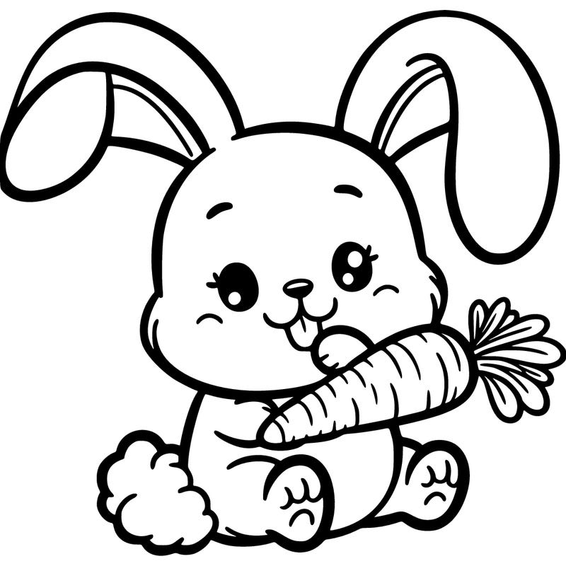 a bunny eating carrot