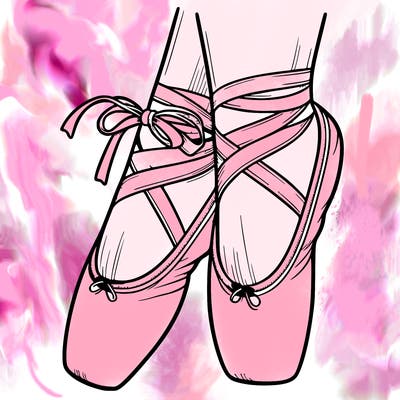 beautiful ballet point shoes