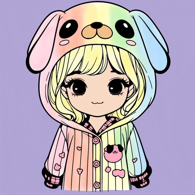 realistic girl in dog pjs