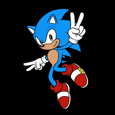 sonic putting up the peace ✌