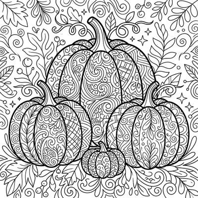 Immerse yourself in the captivating world of Zentangle with these beautifully detailed white pumpkins. This unique coloring page offers a relaxing artistic escape, perfect for all skill levels.