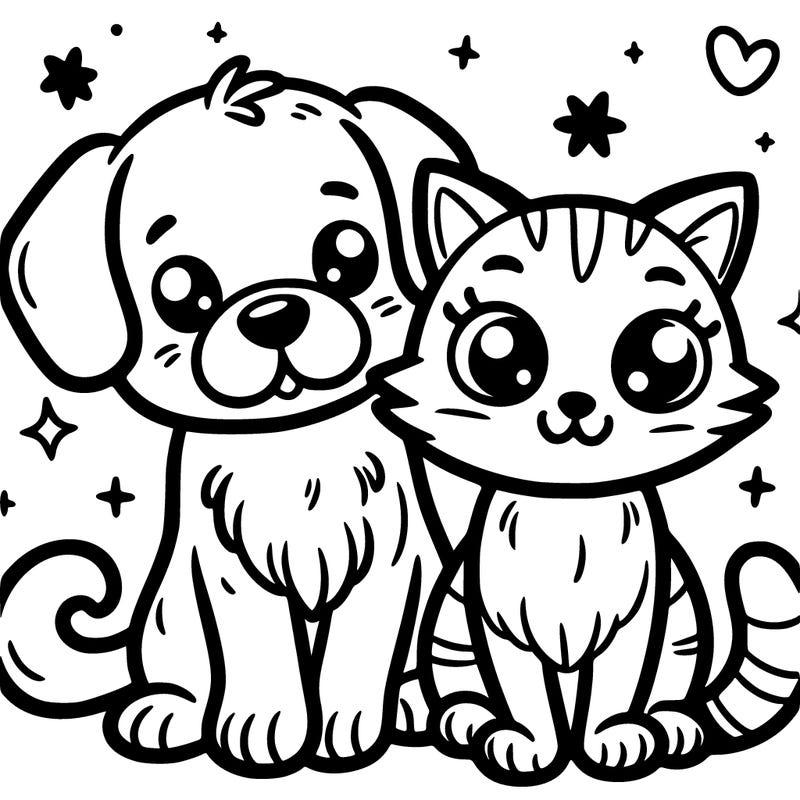 cute dog and cat