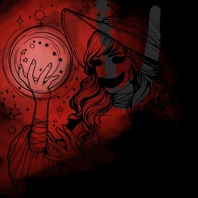 realistic women sorcerer using magic