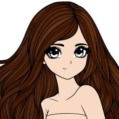 realistic girl pretty long hair