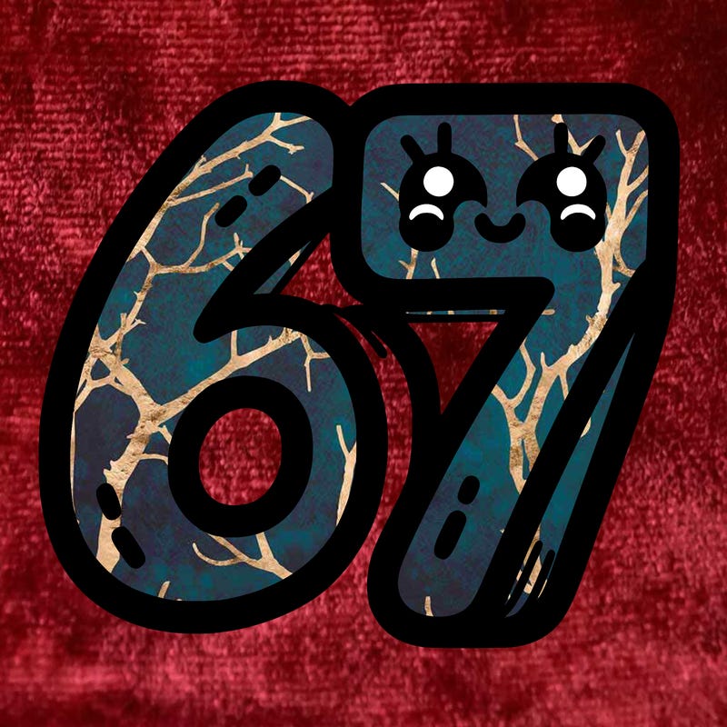 the numbers 67