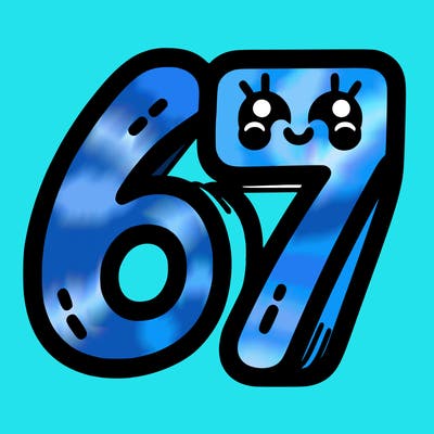 the numbers 67
