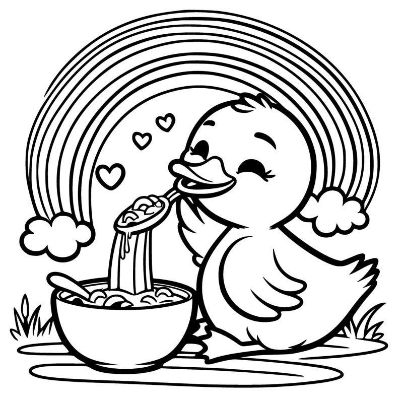 duck eating rainbows